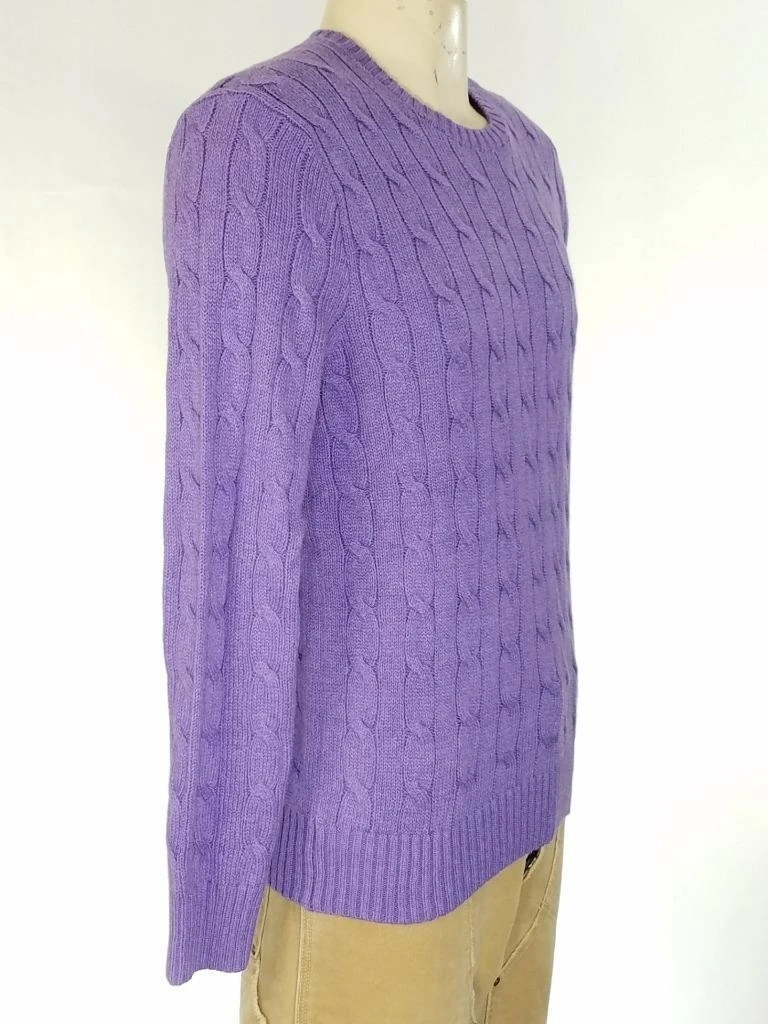 POLO RALPH LAUREN MEN'S SWEATER CABLE KNIT PURPLE COTTON SZ L NWT $99 (5)