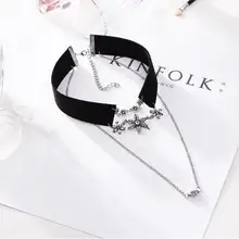 Черный розовый широкий Бархатный чокер ожерелье s симпатичный с кристаллами цветок серебро ключицы бар чокер колье для женщин ювелирные изделия ras de cou