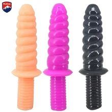 MLSice Manhandler Long Big Thread Dildo with Handle Rubber Soft Penis Anal Beads Butt Plug Dildo Penis for Women Men Couples Toy