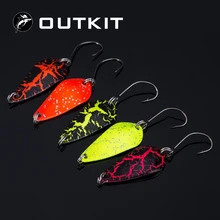 OUTKIT 5pcs Mix Colors 3cm 3g Fishing Spoon Lure Swim Bait Artificial Trout Lure Pesca Fishing