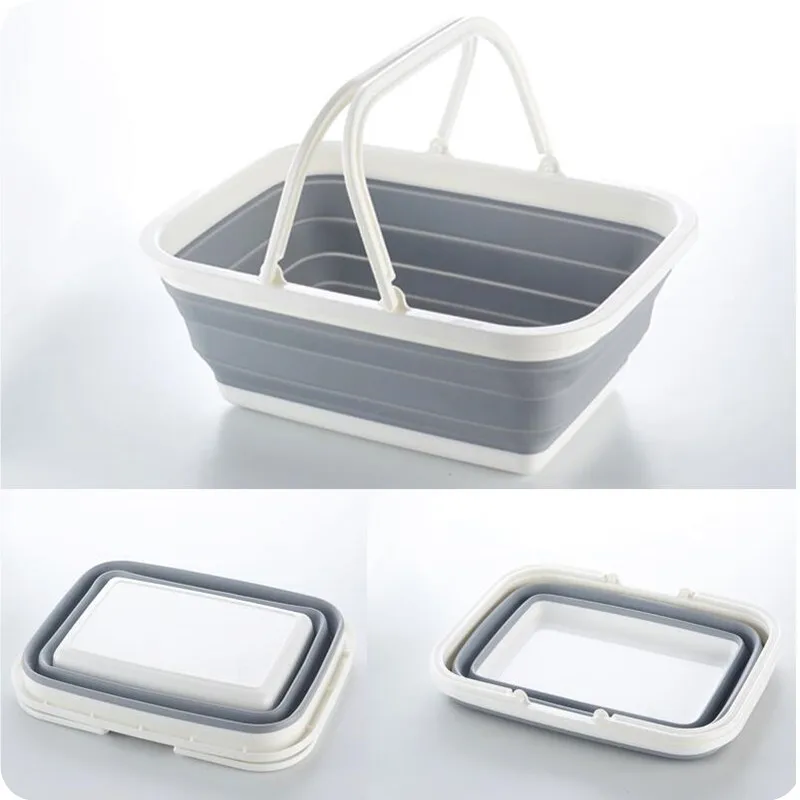 

Foldable PP Storage Baskets Travel Washbasin Home Basin Footbath Wash Cloth Basin Food Storage Fruit Basket Kitchen Accessories