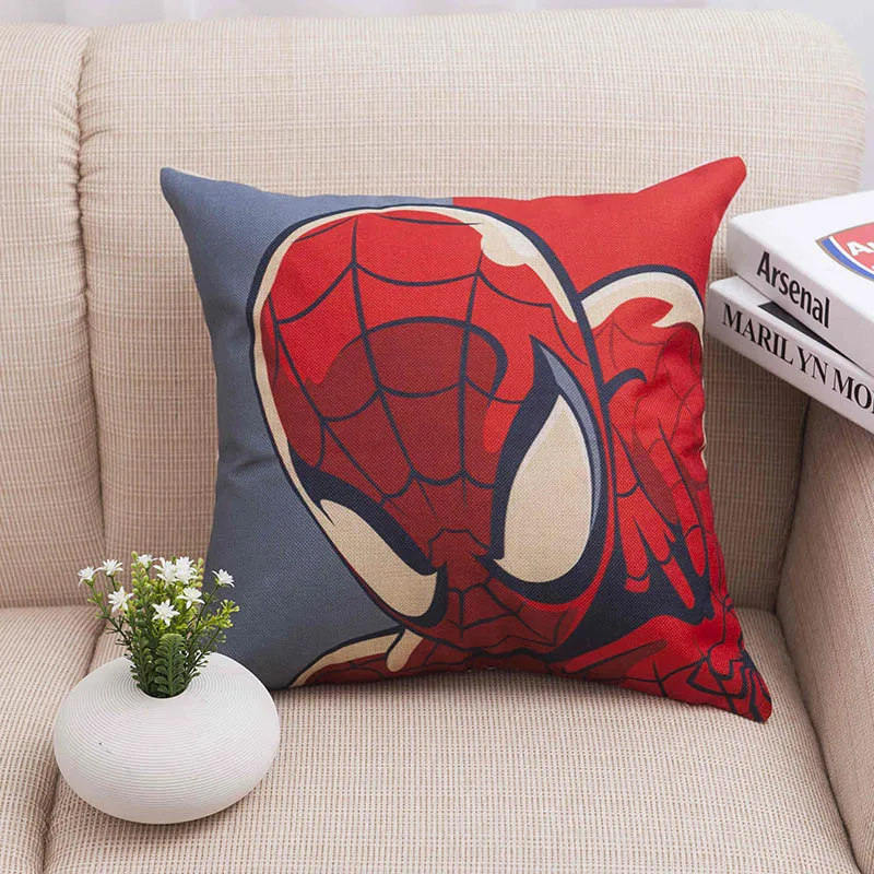 Модный чехол для подушки с рисунком супергероев, Человека-паука, Супермена, Капитана Америки, декоративный чехол для дивана, автомобиля, стула, домашнего декора, чехол для подушки
