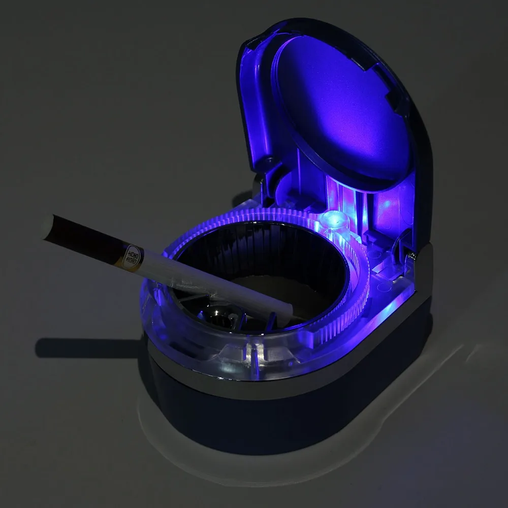 Синяя портативная автомобильная пепельница ABS светодиодный держатель лампы для дымового цилиндра сигары сигареты