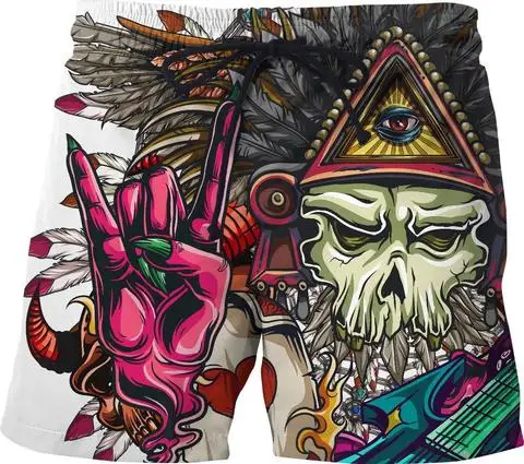YX девушка Новая мода для мужчин демон Rockert 3d печатных повседневные шорты забавные короткие s летом прохладно мотобрюки дропшиппинг