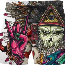 YX девушка Новая мода для мужчин демон Rockert 3d печатных повседневные шорты забавные короткие s летом прохладно мотобрюки дропшиппинг