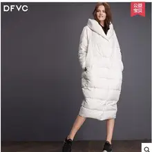 Размера плюс XXXL 4XL Зимние Модные Наивысшее качество пуховик с наполнителем из утиного пуха, с капюшоном и куртки Женский длинный толстый Теплый пуховик пуховая куртка