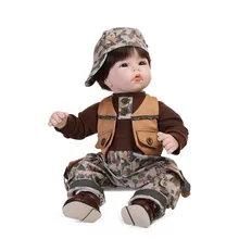 Simulation Newborn Baby Boy Doll with Clothes and Hat,Fashion 19 Inch Silicone Reborn Babies Doll Toys for Children