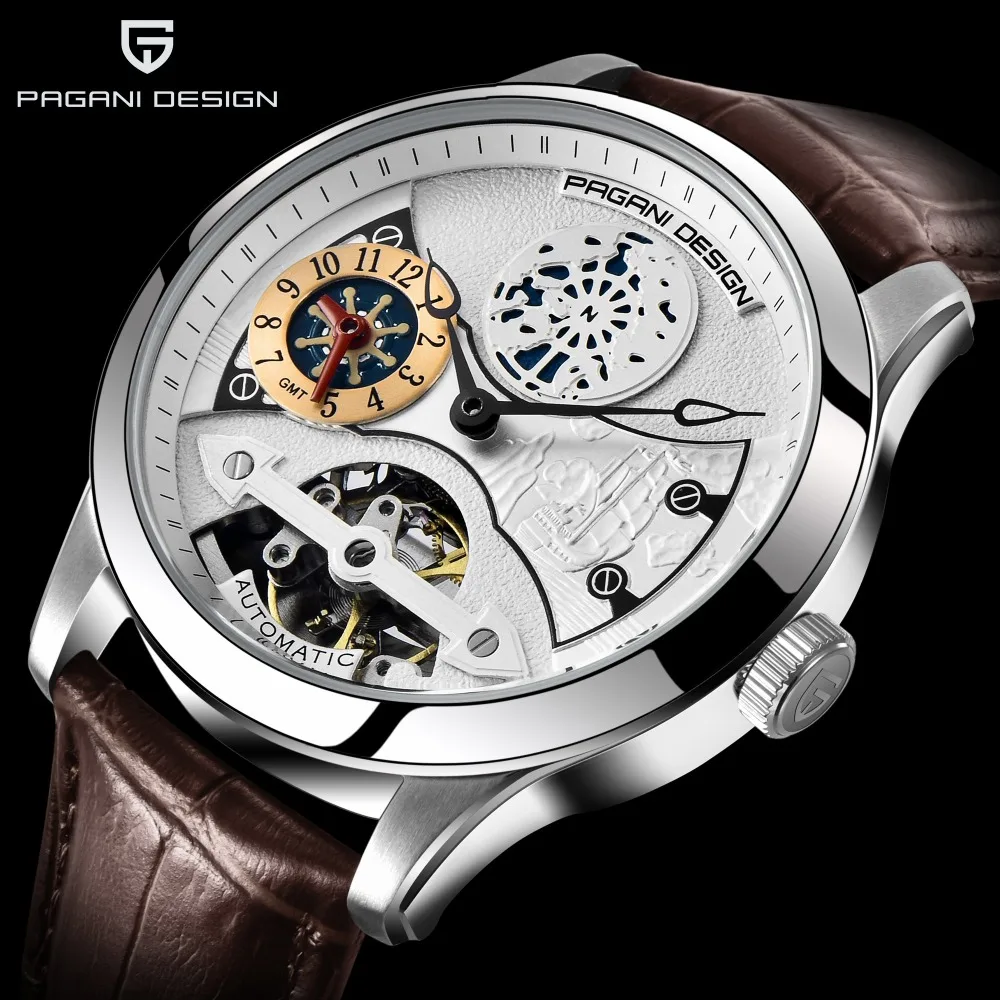 

2018 New Luxury Brand PAGANI DESIGN Watch Men Fashion Automatic Mechanical Tourbillon Leather Watches Clock Relogio Masculino