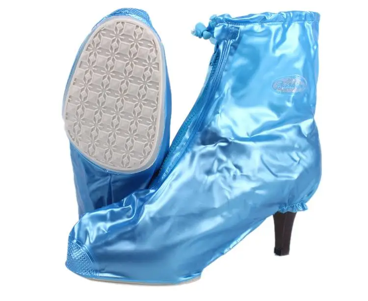 Водонепроницаемые непромокаемые туфли на высоком каблуке; женские непромокаемые сапоги; водонепроницаемые Нескользящие сапоги; цвет розовый, синий