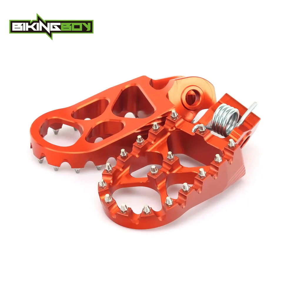 BIKINGBOY подножки опоры для ног педали подножки для KTM SX SXF SX-F XCF XC-F 125 200 250 300 350 400 450 MX заготовка с ЧПУ - Цвет: Orange