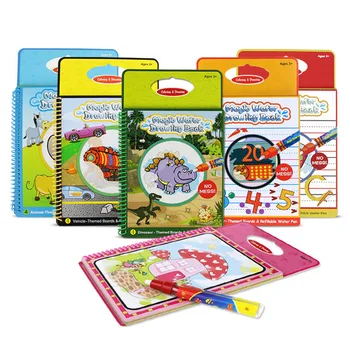 

6 Colors Water Magic Drawing Book Coloring Books Doodle with Water Pen Painting Board Drawing ToysFor Children's Day Gifts
