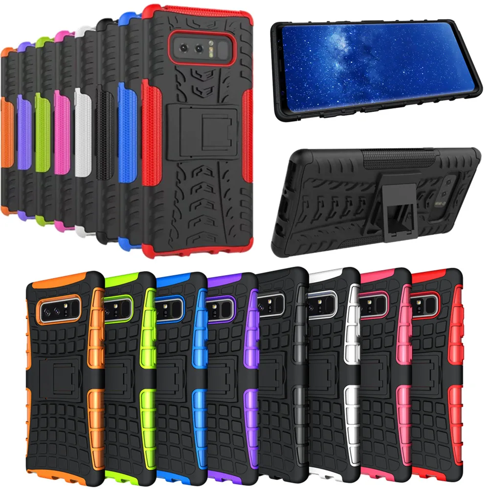 Heavy Duty Armor Phone Cases For Samsung Galaxy Note 8 TPU PC Plastic Dual Case With Stand Silicon Cover Funda | Мобильные телефоны