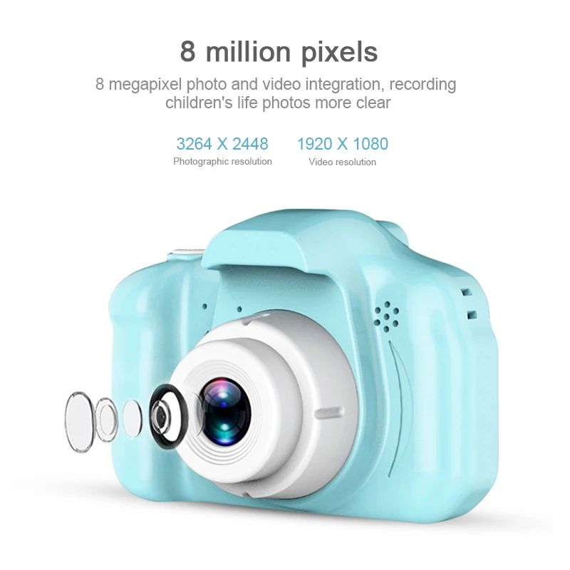 Children Mini Cute Digital Camera 2.0 Inch Take Picture Camera 1080P Children Toys Video Recorder Camcorder Kids Digital Camera