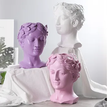 

Venus Goddess Head Portraits Statue Multifunction Vase Tissue Box Resin Art&Craft Home Decoration Accessories R117