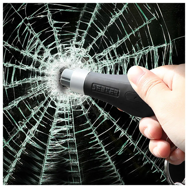 

Car Safety Hammer Key Ring Chain Knife Life Saving Seat Belt Cutter Break Window Glass Auto Emergency Escape Broken Rescue Tool