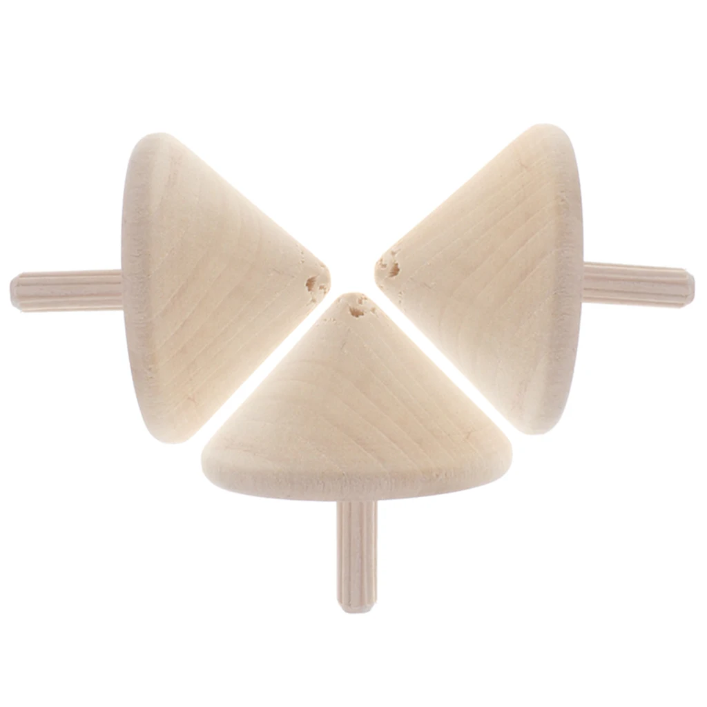 3 Pieces Classic Wooden Peg-Top Spinning Top Spin Gyro Play Toys Kids Children Gifts