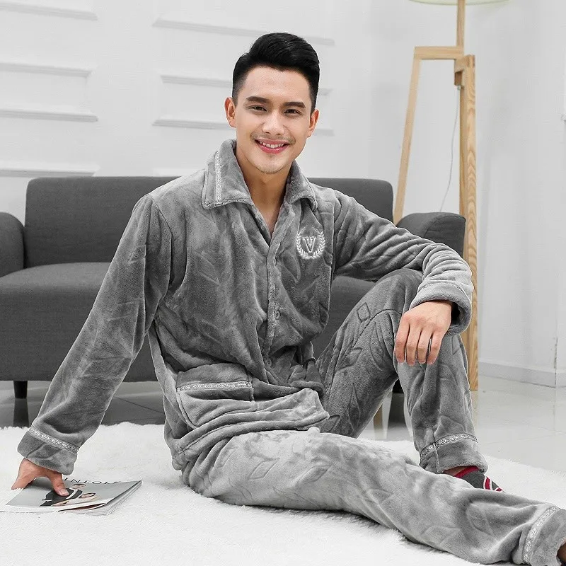 Uwback/Новинка 2017 года Зима Pijama Masculino Для мужчин фланель коралловый флис Современные толстые зимние пижамы Для мужчин Пижама Мужская пижама