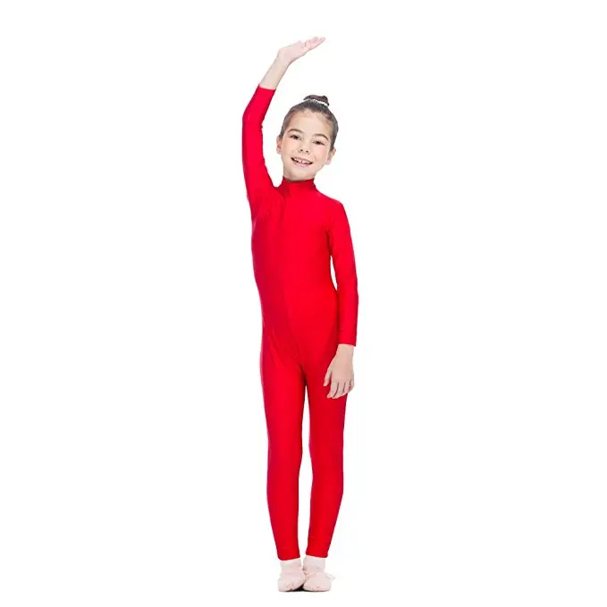 

SPEERISE Girls Ballet High Neck Unitard 3-12 Years Toddler Skate Full Length Gymnastics Leotard Children Dance wear Bodysuit