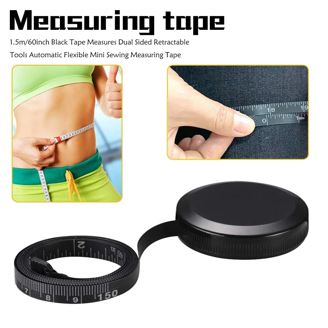 

ABS Portable Retractable Ruler Centimeter Belt Children Height Ruler Centimeter Inch Roll Tape 150cm/60"Measuring Tape Measure