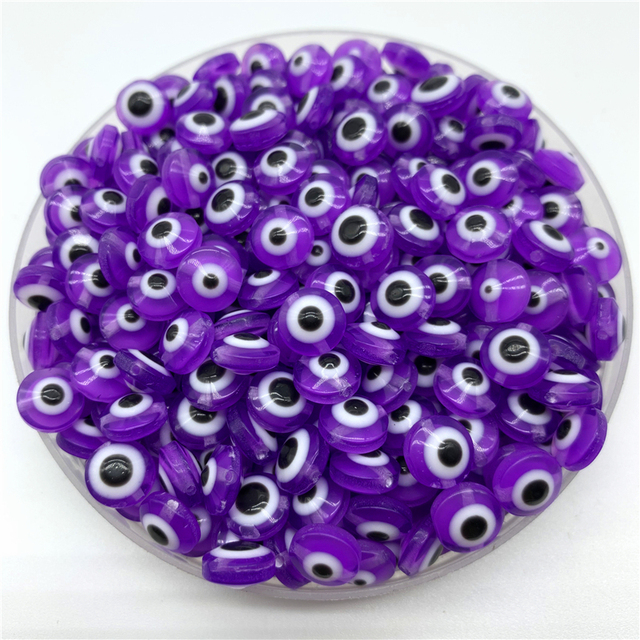 8mm Oval Shape Spacer Beads Evil Eye Beads Stripe Resin Spacer Beads For Jewelry Making Bracelet Necklace Charms