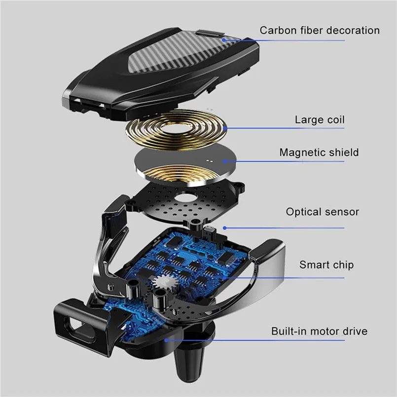 M8 Smart Car Wireless Charger Induction Phone Holder Fast Qi Wireless Standard Car Charger Mount For iPhone 40MAY0314