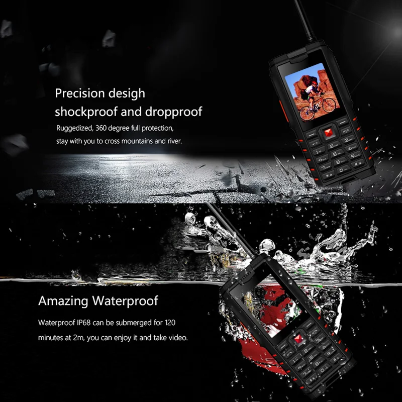 Ioutdoor T2 IP68 Водонепроницаемый противоударный прочный телефон иди и болтай Walkie Talkie “иди и банк питания для мобильного телефона фонарик 4500 мАч Русская клавиатура