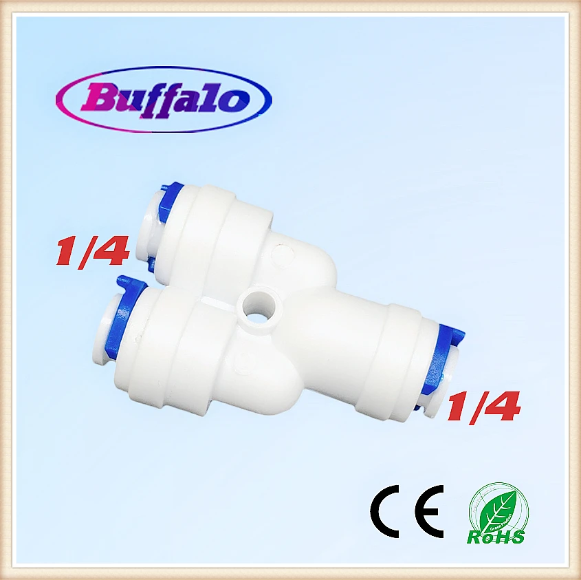 25 шт. 1/4 "od Y Тип тройник 3 Way пробки Quick Connect разъемным воды RO обратного осмоса Системы к разъему воды фитинг