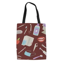 Сумка на плечо Женская Большая вместительная Холщовая Сумка для медсестры с рисунком хозяйственная сумка повседневная сумка-тоут женская