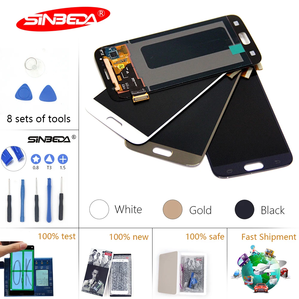 

5.1''Super Amoled LCD For Samsung Galaxy S6 LCD Display Touch Screen With Frame Replacement For Samsung S6 LCD G920 G920A G920F