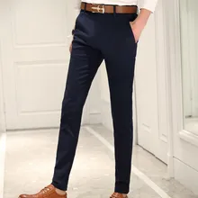 Весной и летом мужской Повседневное Брюки Тонкий Тощий мужской костюм брюки коммерческие Западного Стиль Бизнес Herren шланг