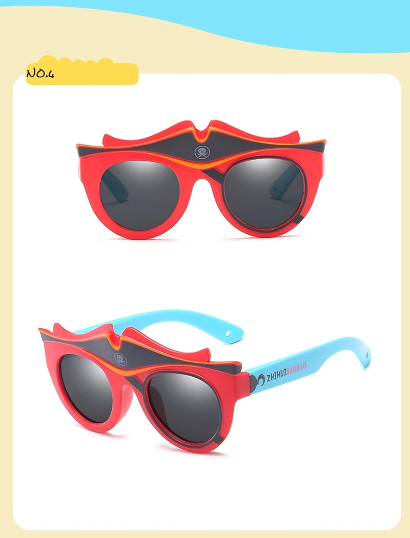 Модные Детские поляризованные солнцезащитные очки бренд мультфильм солнцезащитные очки для мальчиков и девочек подходит для детей в возрасте от 3 до 10 лет силиконовая рамка