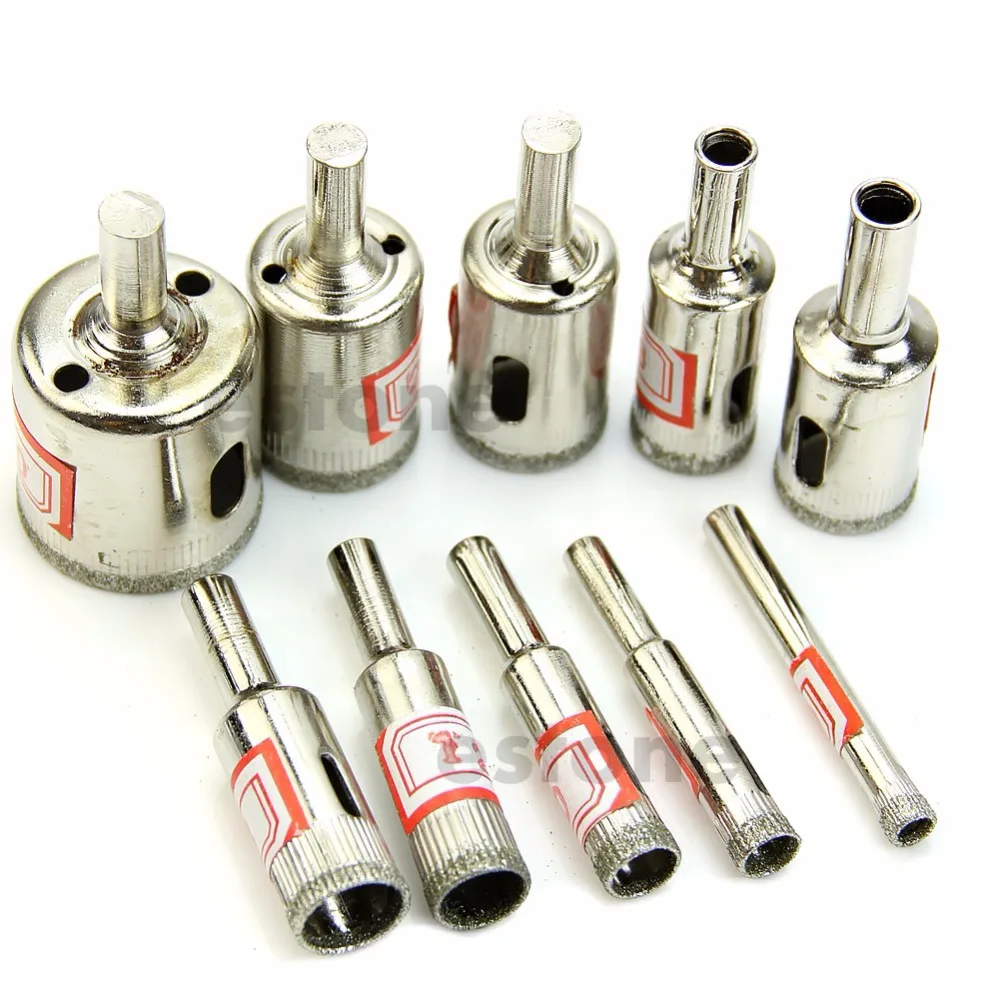 Koop Hot Koop 10 Stks Diamond Coated Core Gatenzaag Boor Set Gereedschap voor Tegels Marmer Glas Keramische