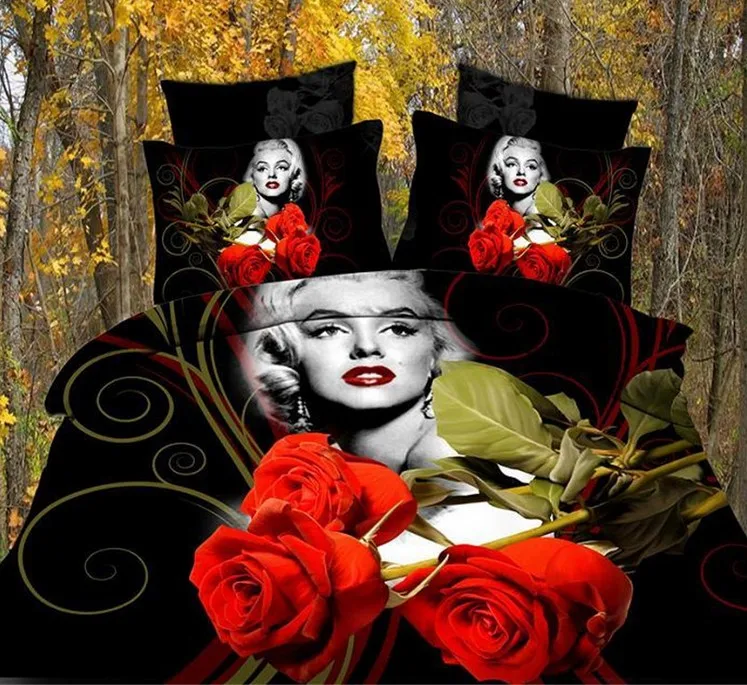 Marilyn monroe bedding set 3D Rose bedspread bed sheet ...