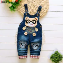 Весенне-осенняя одежда джинсовые комбинезоны для маленьких мальчиков и девочек Комбинезон детские брюки ковбойские хлопковые брюки для новорожденных