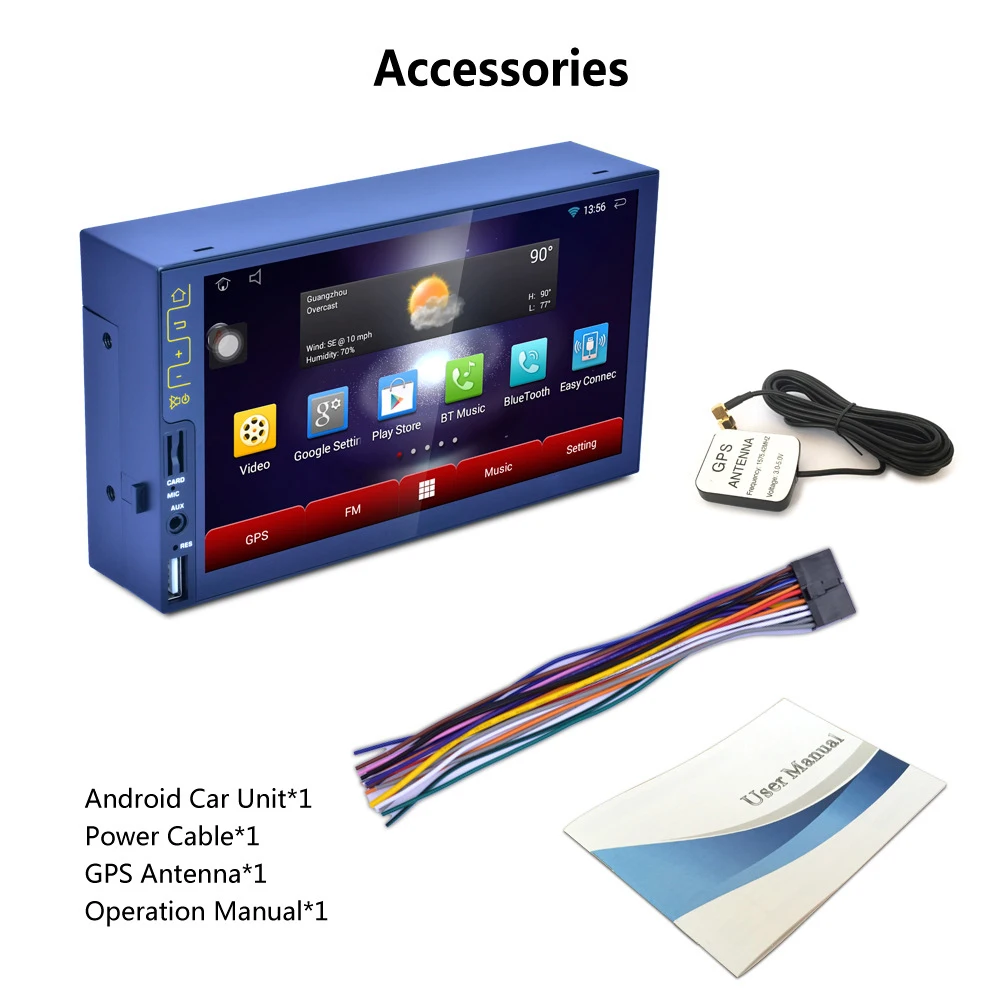 Cheap APRICOTCAR 7 "2 Din Touch Screen Car HD MP5 Automatic Audio Stereo Bluetooth FM AUX Player Android5.1 Support GPS 3G Internet 12