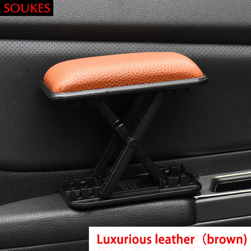 Car Driver's Left Hand Leather Armrest Support Bar Box For Mitsubishi Lancer ASX Pajero X Ford Focus 2 3 Fiesta Citroen C4 C5 C3