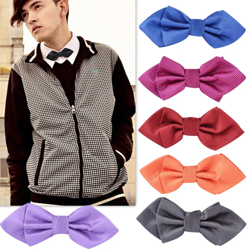

25 Colors Solid Fashion Bowties Groom Men Colourful Plaid Cravat gravata Male Marriage Butterfly Wedding Bow ties QLYC0012