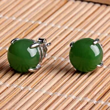 Натуральный и натуральный нефрит кулон серьги ювелирные изделия серьги яичная поверхность инкрустированные нефритовые каплевидные серьги женский стиль