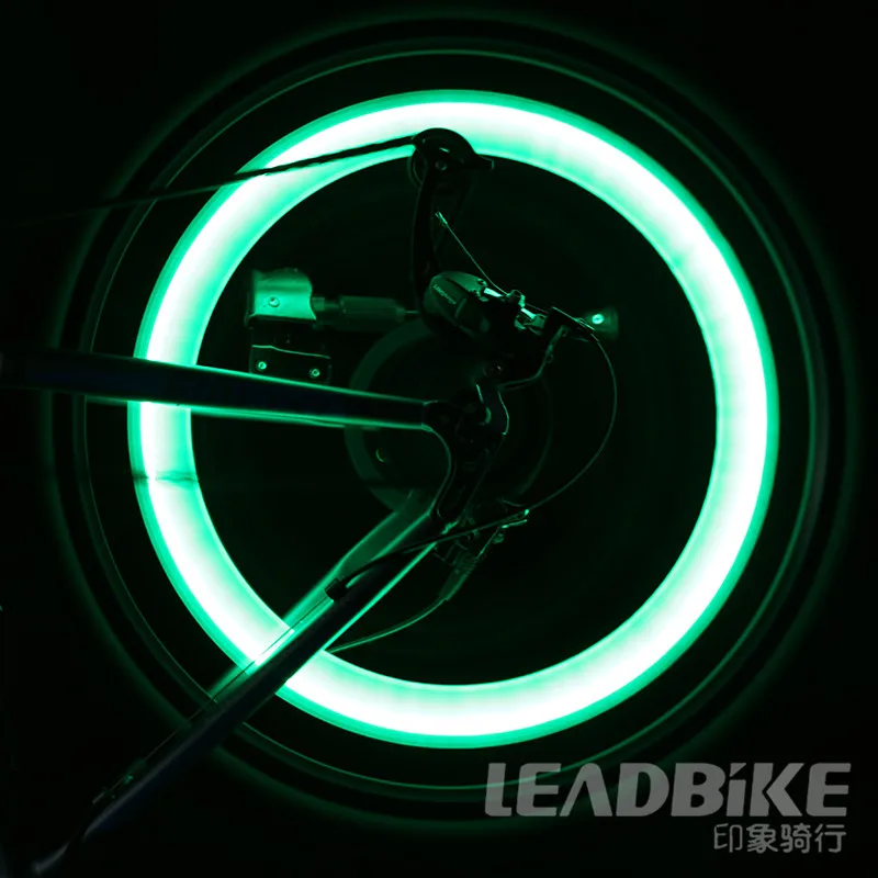 Leadbike 2 шт. велосипедная газовая лампа шина для колеса клапан колпачок светодиодный светильник Аксессуары для велосипеда водонепроницаемый для ночной езды украшения - Цвет: GREEN LIGHT