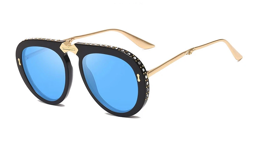 46838 Foldable Retro Diamond Sunglasses Men Women Fashion Shades UV400 Vintage Glasses