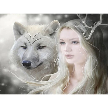 

5D Diamond Painting Full Square Animal Diamond Embroidery Sale Beauty Wolf Rhinestones Pictures Diamond Mosaic