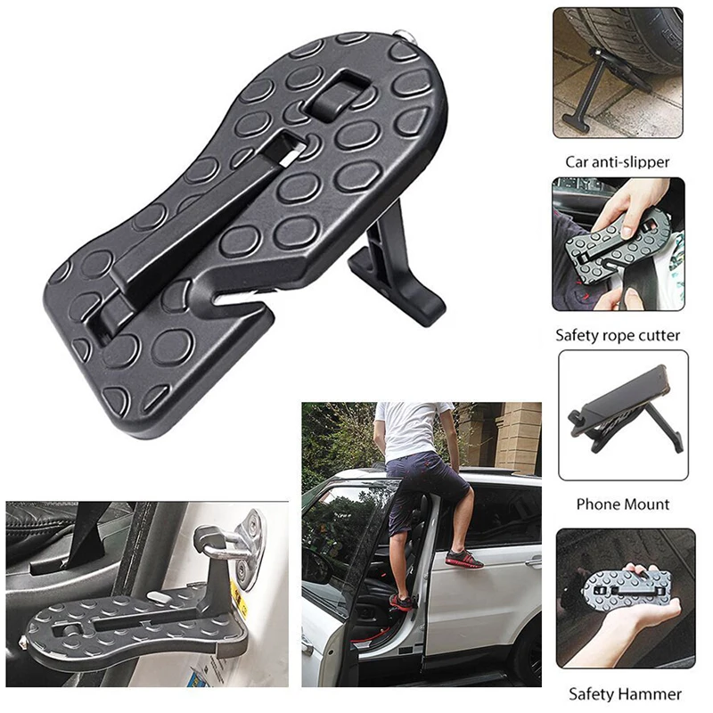 

Multifunction Foldable Car Doorstep Latch Hook Anti-slip Mini Foot Pedal Ladder for Jeep SUV Truck Roof Car Rooftop Pedal