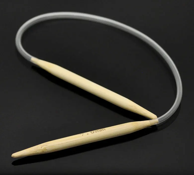 Doreenbeads 1 Pair Bamboo 40 Cm Circular Knitting Needle (uk Size 2/7