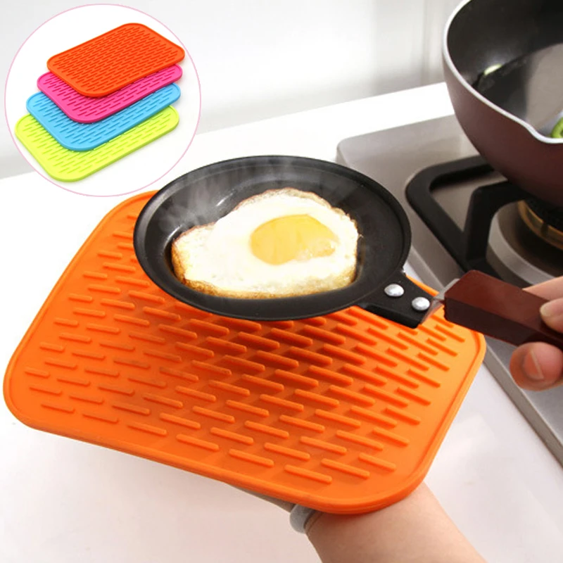 

1PC High Quality Square Silicone Insulation Against Hot Pad Kitchen Pot Holder Plate Mat Bowls Mat