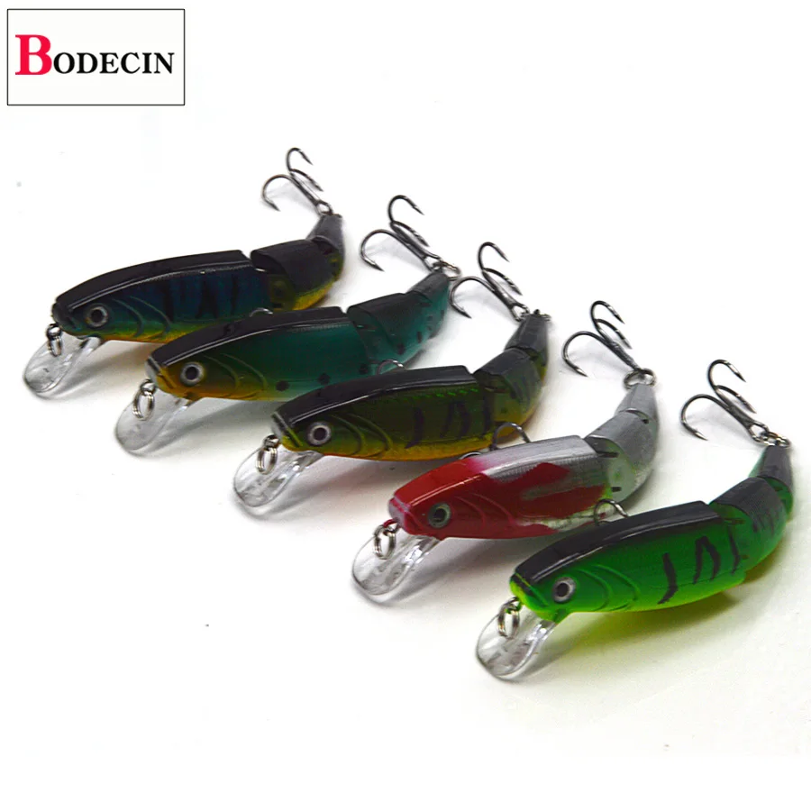 1PCS Sea Bass Hard Fishing Lure 3D Fish Jointed Wobblers Laser Minnow Pike Jerkbait Pesca Crankbaits Artificial Bait Saltwater (4)