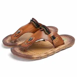 Высокое качество летние мужские сланцы Высокое качество удобные пляжные сандалии обувь для мужчин мужские тапочки большие размеры
