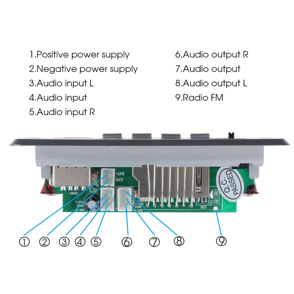 Kebidu DC 5 в 12 В Автомобильный Bluetooth 0 MP3 WMA FM AUX декодер плата аудио модуль TF радио