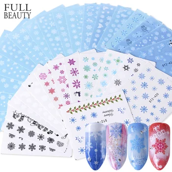 

Full Beauty 30pcs Pure White Snowflake Nail Sticker Christmas Polish Decals Nail Art Decorations Water Winter Tools Sets CH862