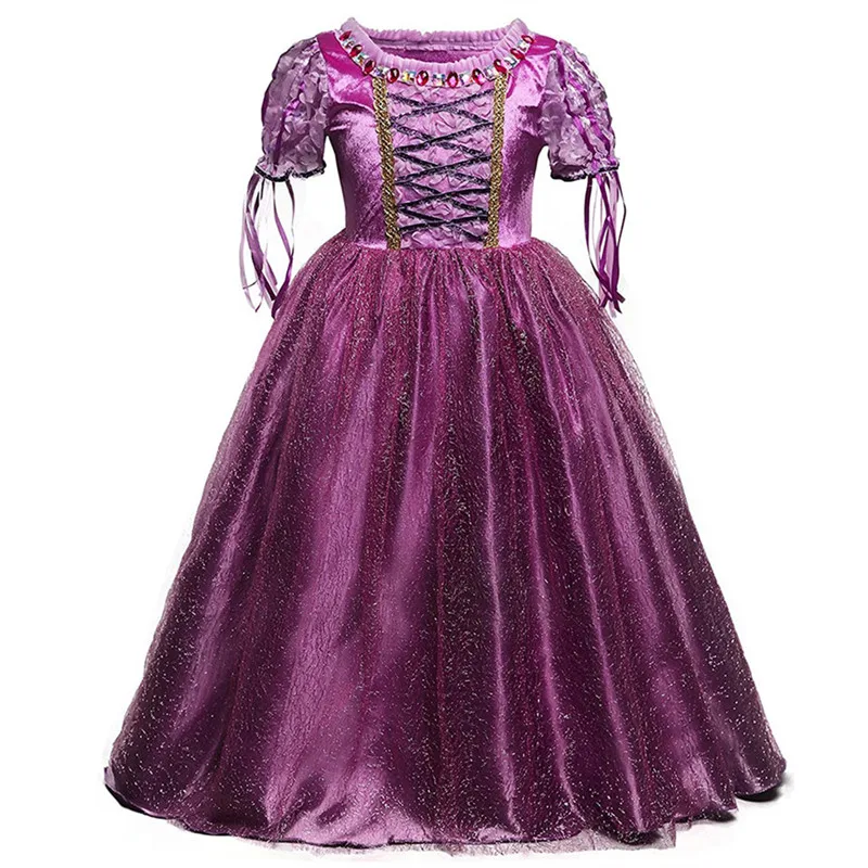 

Girls Fantasy Purple Dresses For Princess cosplay Performance Clothing Kids Halloween Party Christmas Carnival Costume Dress