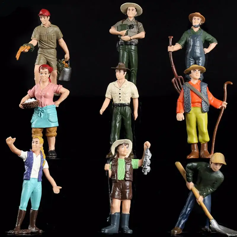 

New Zoo Farmer People Model Simulation Farm Staff Feeder Action Figures Figurine Miniature Lovely Toys For Kids